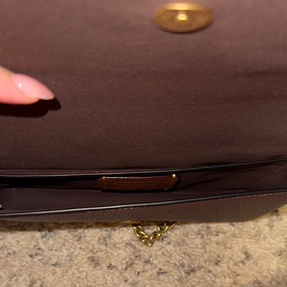 Coach Mila Crossbody Bag Brown with Gold Chain - Picture 5 of 10